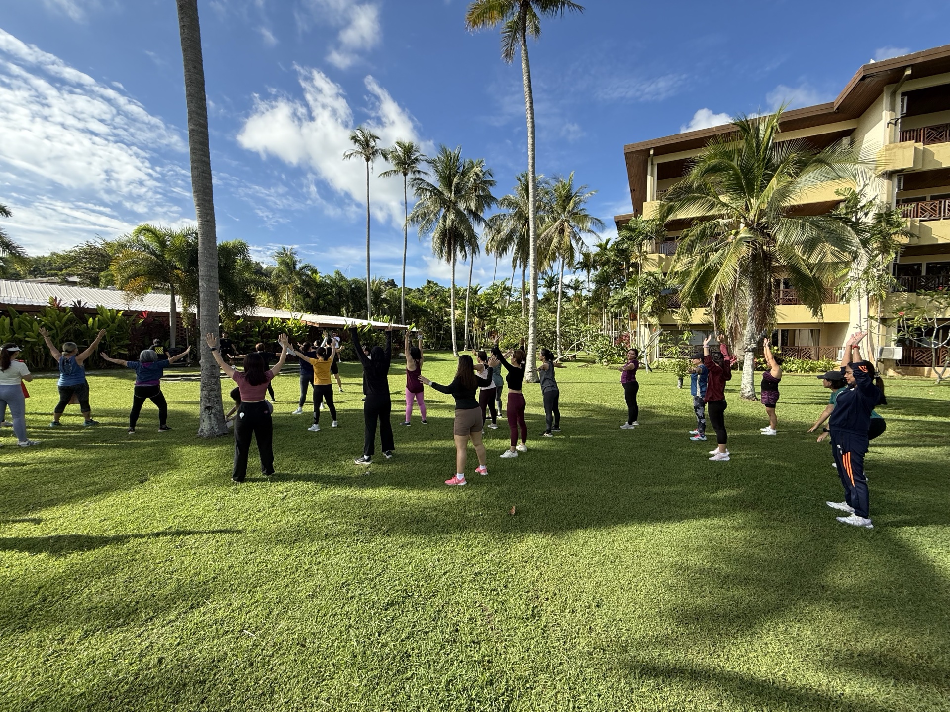 Outdoor yoga practice